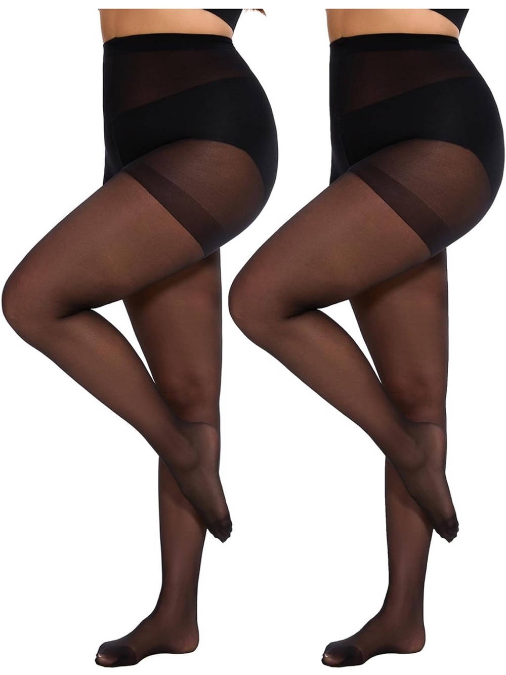 Brand new two pairs of tights black plus size 3X they have the shorts look